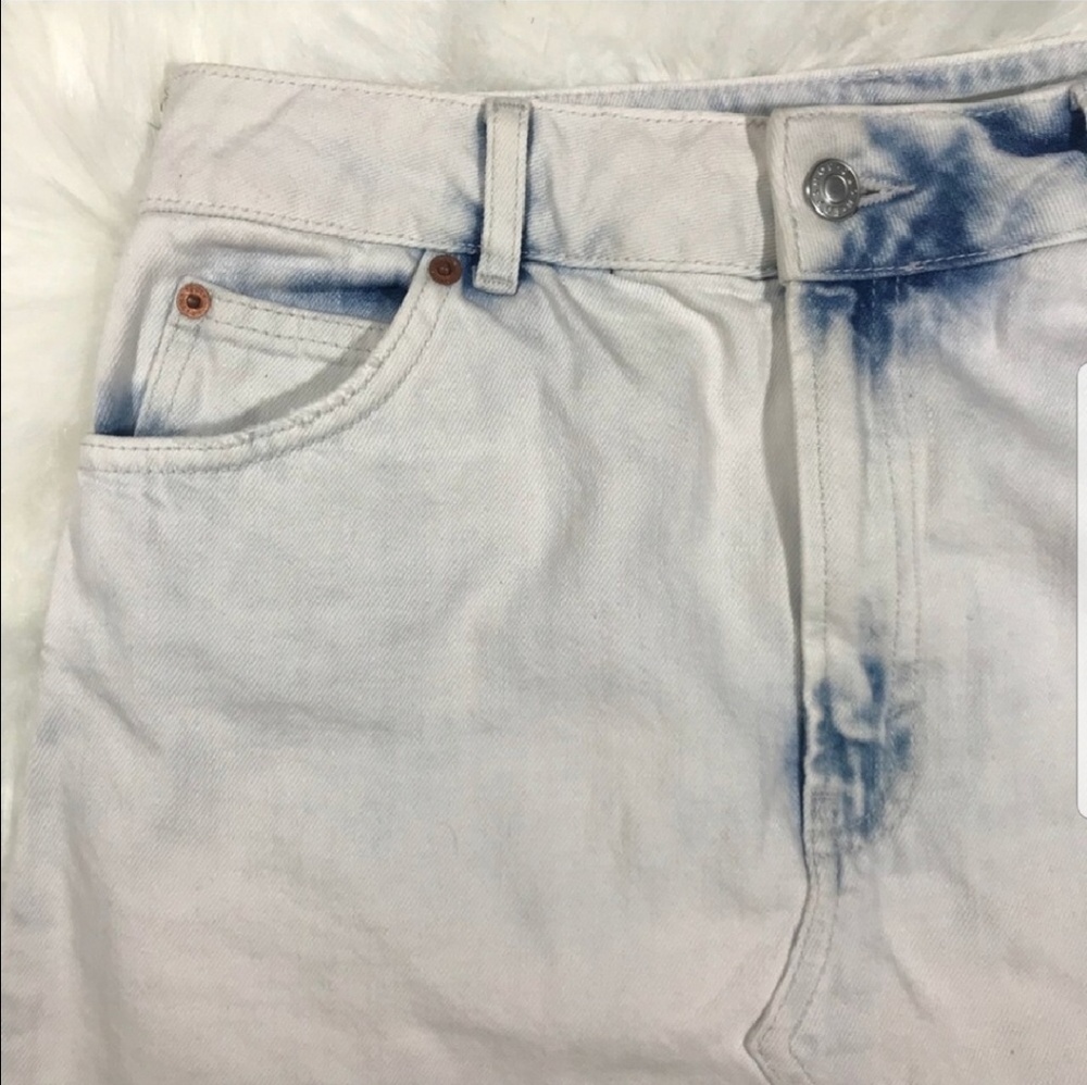 Topshop Moto Bleach Denim Distressed Skirt - Picture 5 of 7